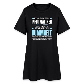Informatiker Dummheit Reparieren - Frauen T-Shirt-Kleid - Schwarz - Vorne