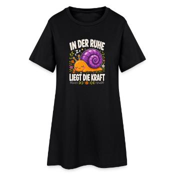  In Der Ruhe Liegt Die Kraft Schnecke Entspannung - Frauen T-Shirt-Kleid - Schwarz - Vorne