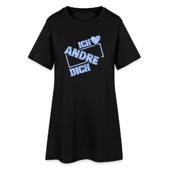 Andre als Liebe - Frauen T-Shirt-Kleid - Schwarz - Vorne