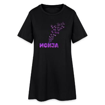 Spass  - Frauen T-Shirt-Kleid - Schwarz - Vorne