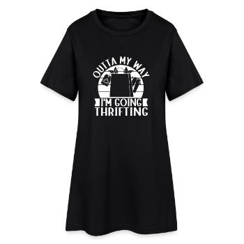 Thrift Shop Outta My Way I´m Going Love Thrifting - Frauen T-Shirt-Kleid - Schwarz - Vorne