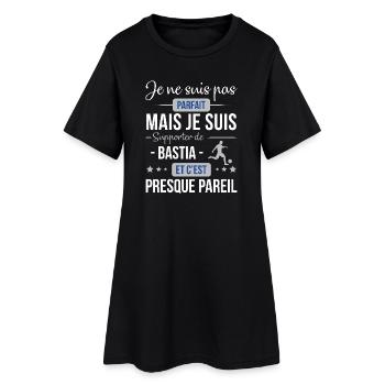 Je Ne Suis Pas Parfait Mais Je Suis Supporter D... - Robe T-shirt Femme - noir - Devant