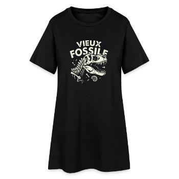 Old Fossil Dinosaur Humor Birthday - Women’s T-Shirt Dress - black - Front