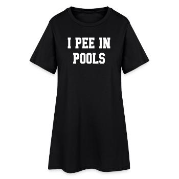 Fette Blocktypografie auf Schwarz - Frauen T-Shirt-Kleid - Schwarz - Vorne