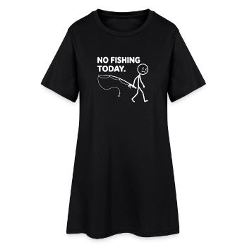 Heute kein Angeln Angler Fischer - Frauen T-Shirt-Kleid - Schwarz - Vorne