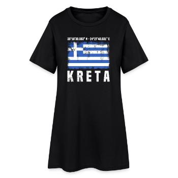 Coordonnées Crète - Robe T-shirt Femme - noir - Devant