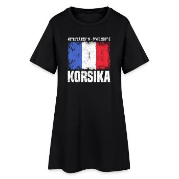 Korsika Reise - Frauen T-Shirt-Kleid - Schwarz - Vorne