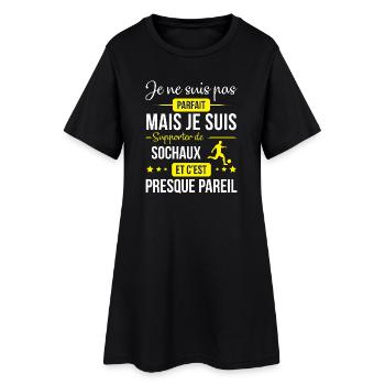 Je Ne Suis Pas Parfait Mais Je Suis Supporter D... - Robe T-shirt Femme - noir - Devant