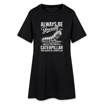 Raupen Sprüche Raupe Lustiges Raupen Geschenk - Frauen T-Shirt-Kleid - Schwarz - Vorne