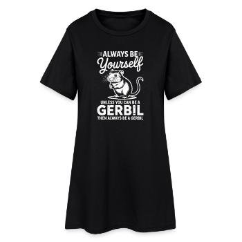 Mongolian racing rat sayings gerbil gift - Women’s T-Shirt Dress - black - Front