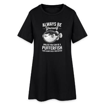 Kugelfische Sprüche Lustiges Kugelfische Geschenk  - Frauen T-Shirt-Kleid - Schwarz - Vorne