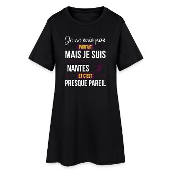 Je Ne Suis Pas Parfait Mais Je Suis Supporter D... - Robe T-shirt Femme - noir - Devant