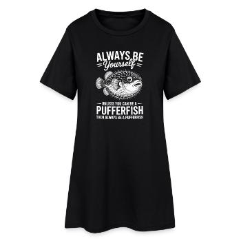 Kugelfische Sprüche Lustiges Kugelfische Geschenk  - Frauen T-Shirt-Kleid - Schwarz - Vorne