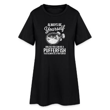 Kugelfische Sprüche Lustiges Kugelfische Geschenk  - Frauen T-Shirt-Kleid - Schwarz - Vorne