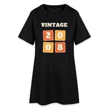 Vintage 2008 Retro Vintage 18th Birthday Gift - Women’s T-Shirt Dress - black - Front