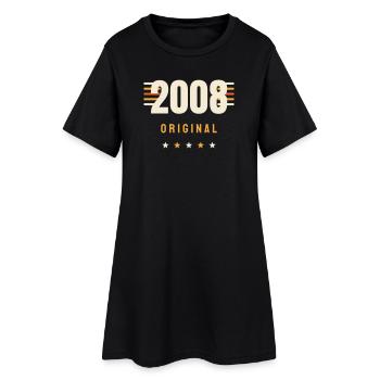 2008 Original Jahrgang Retro 18. Geburtstag Gesche - Frauen T-Shirt-Kleid - Schwarz - Vorne