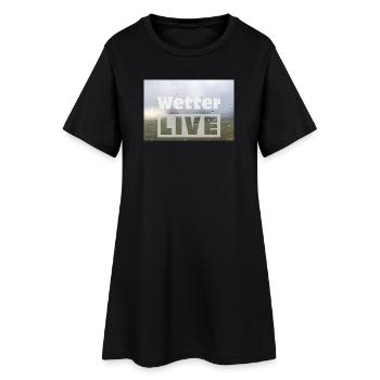 Wetter LIVE – Minimalistisches Regen Poster - Frauen T-Shirt-Kleid - Schwarz - Vorne