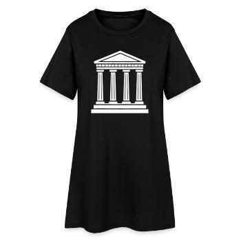 Klassischer Tempel Säulen Silhouette - Frauen T-Shirt-Kleid - Schwarz - Vorne