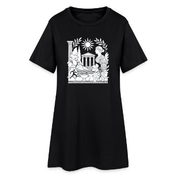  Antike Griechische Mythologie - Frauen T-Shirt-Kleid - Schwarz - Vorne