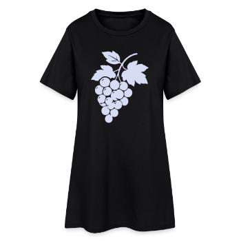 Trauben-Silhouette im Flieder - Frauen T-Shirt-Kleid - Schwarz - Vorne