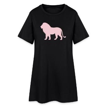 Pastell LöwenSilhouette - Frauen T-Shirt-Kleid - Schwarz - Vorne