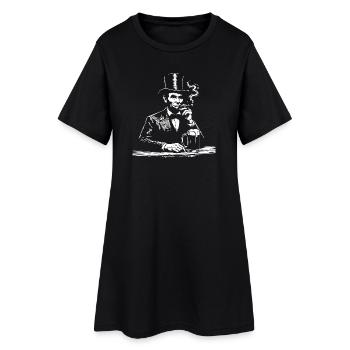 Abraham Lincoln raucht Zigarre - Frauen T-Shirt-Kleid - Schwarz - Vorne