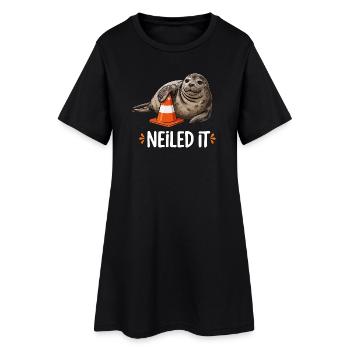 Neiled It Robbe Verkehrskegel Baustelle Humor - Frauen T-Shirt-Kleid - Schwarz - Vorne