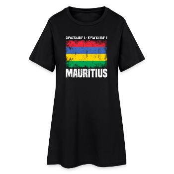 Coordonnées de Maurice - Robe T-shirt Femme - noir - Devant