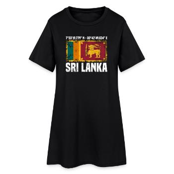 Coordonnées du Sri Lanka - Robe T-shirt Femme - noir - Devant