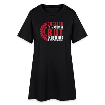 Ingenieur Student - Frauen T-Shirt-Kleid - Schwarz - Vorne