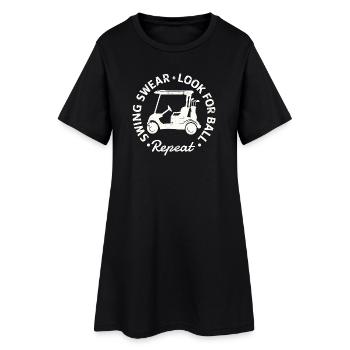 Swing Swear - Look For Ball - Repeat  - Frauen T-Shirt-Kleid - Schwarz - Vorne