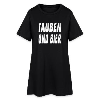 Tauben - Frauen T-Shirt-Kleid - Schwarz - Vorne