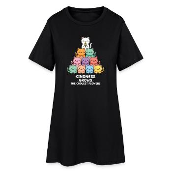 Kindness Grows The Coolest Flowers - Frauen T-Shirt-Kleid - Schwarz - Vorne