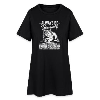Britisch Kurzhaar Sprüche Lustiges Katze Geschenk  - Frauen T-Shirt-Kleid - Schwarz - Vorne