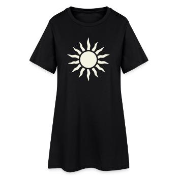 Sun with ray frame - Women’s T-Shirt Dress - black - Front