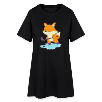 Fuchs Eishockey Eishockeyschläger - Frauen T-Shirt-Kleid - Schwarz - Vorne