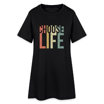 Choose Life Inspirational Quote Retro Design - Women’s T-Shirt Dress - black - Front