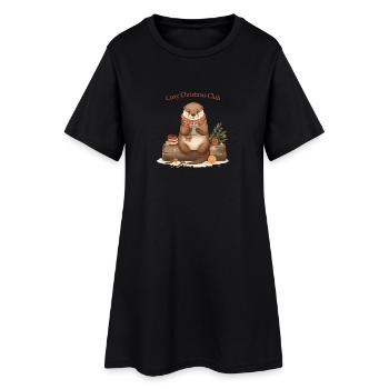 Club de Noël chaleureux Weihnachten - Robe T-shirt Femme - noir - Devant