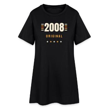 2008 Original Jahrgang Retro 18. Geburtstag Gesche - Frauen T-Shirt-Kleid - Schwarz - Vorne