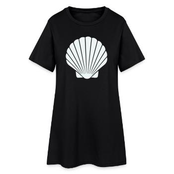 Geometrische Muschelkunst - Frauen T-Shirt-Kleid - Schwarz - Vorne