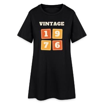 Vintage 1976 Retro Jahrgang 50. Geburtstag Geschen - Frauen T-Shirt-Kleid - Schwarz - Vorne