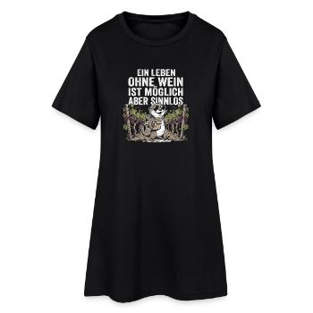 Lustiger Otter Wein Experte - Frauen T-Shirt-Kleid - Schwarz - Vorne