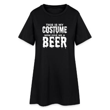 This Is My Costume Now Give Me A Beer - Halloween - Frauen T-Shirt-Kleid - Schwarz - Vorne
