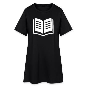 Buch Bücher lesen Geschenk - Frauen T-Shirt-Kleid - Schwarz - Vorne