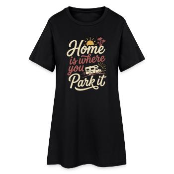 Camping-car - La maison, c’est là où tu la gares - Robe T-shirt Femme - noir - Devant