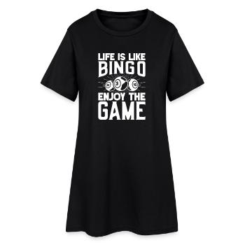 Bingo Player Enjoy The Game Bingo - Frauen T-Shirt-Kleid - Schwarz - Vorne