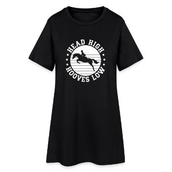 Hobby Horse Rider Head High Hooves Low - Frauen T-Shirt-Kleid - Schwarz - Vorne