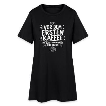 Vor dem ersten Kaffee - Frauen T-Shirt-Kleid - Schwarz - Vorne