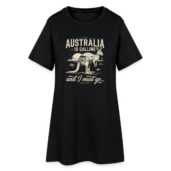 Australien is Calling and I Must go - Frauen T-Shirt-Kleid - Schwarz - Vorne
