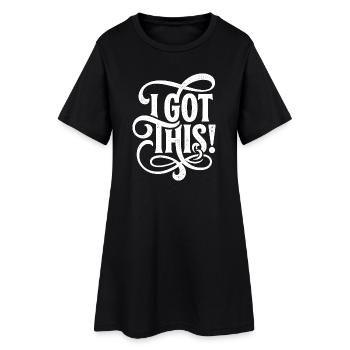 Ich habe diesen Flourish. - Frauen T-Shirt-Kleid - Schwarz - Vorne